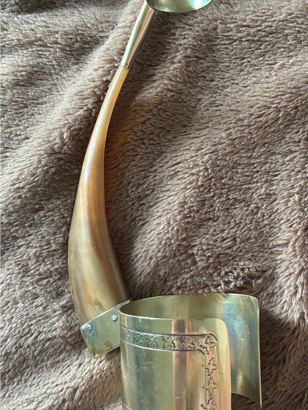 Artisan Crafted animal horn bottle holder